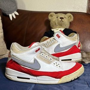 Nike Air Jordan 3 Retro TH Tinker Hatfield Size 10.5 White Red used